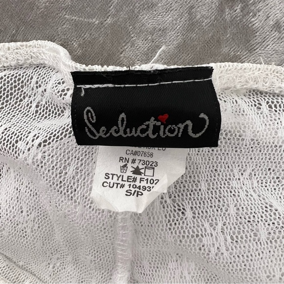 Seduction lace cropped pants white see through mesh sexy cute beach lounge y2k - Picture 9 of 9